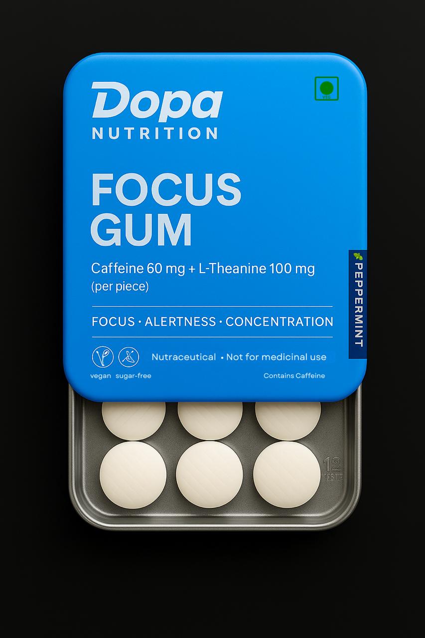 Focus Gum — Mint (12 Pieces) | Caffeine + L‑Theanine
